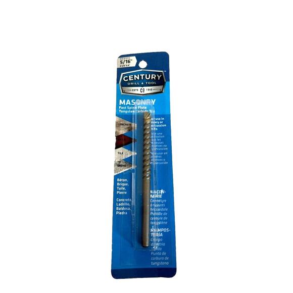CENTURY DRILL AND TOOL Other - Century Drill 5/16" Fast Spiral Flute Masonry Drill Bit Tungsten Tip • 84420
